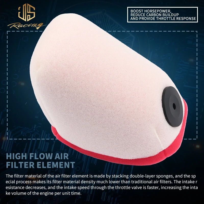 JSRAOIMG Dirt Bike Motorcycle Dual Layer Air Filter Intake Cleaner For KTM SX65 CKD HUSQVARNA TC65 GASGAS MC65 2024 2025