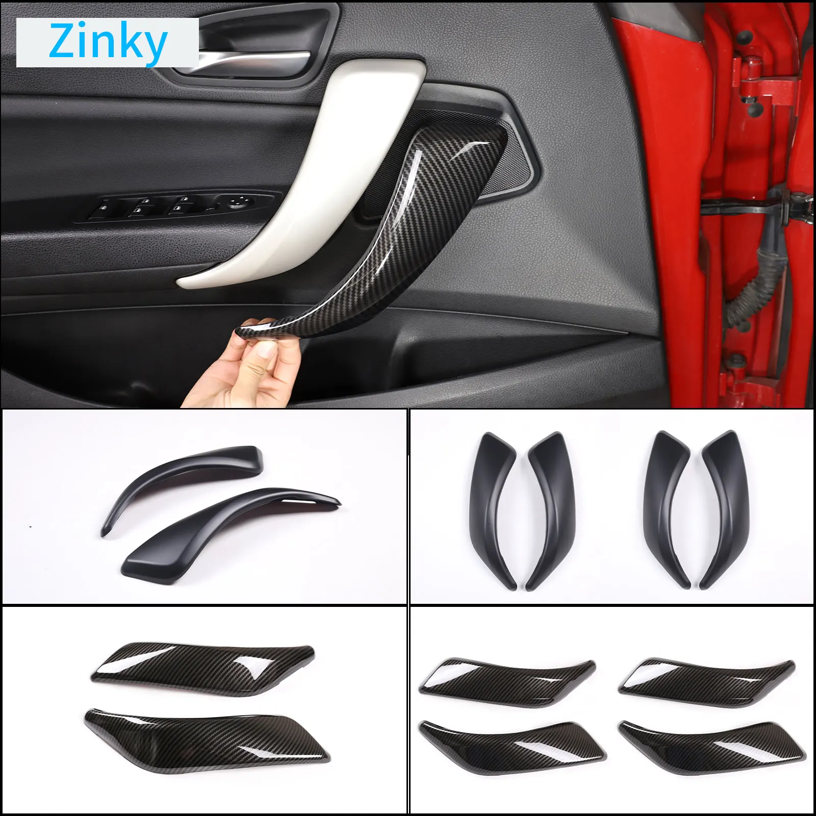 

Zinky ABS Inner door handle panel cover for BMW 1 2 Series F20 F21 F22 F23 2012-2018 Car Interior Accessories Decorative Sticker