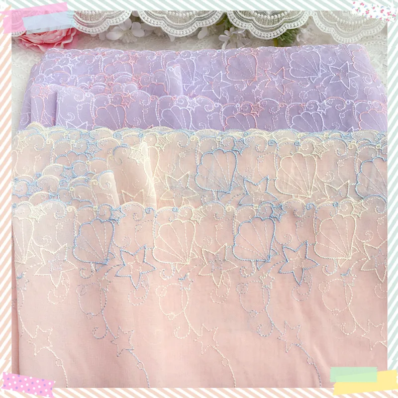 

30Yards Embroidery Tulle Lace Trim DIY Accessories Blue Chiffon Mesh Lace Fabrics for Lingerie Sewing Craft