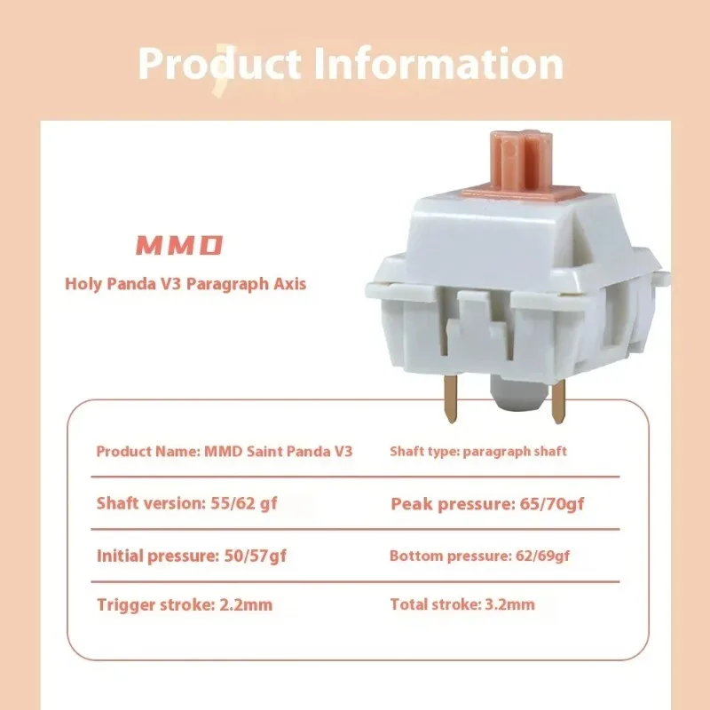 Custom MMD Holy Panda Tactile Switch V3 Paragraph Axis Hifi Sound 55g 62g Mechanical Keyboard Replacement Axis Switch DIY 3Pin