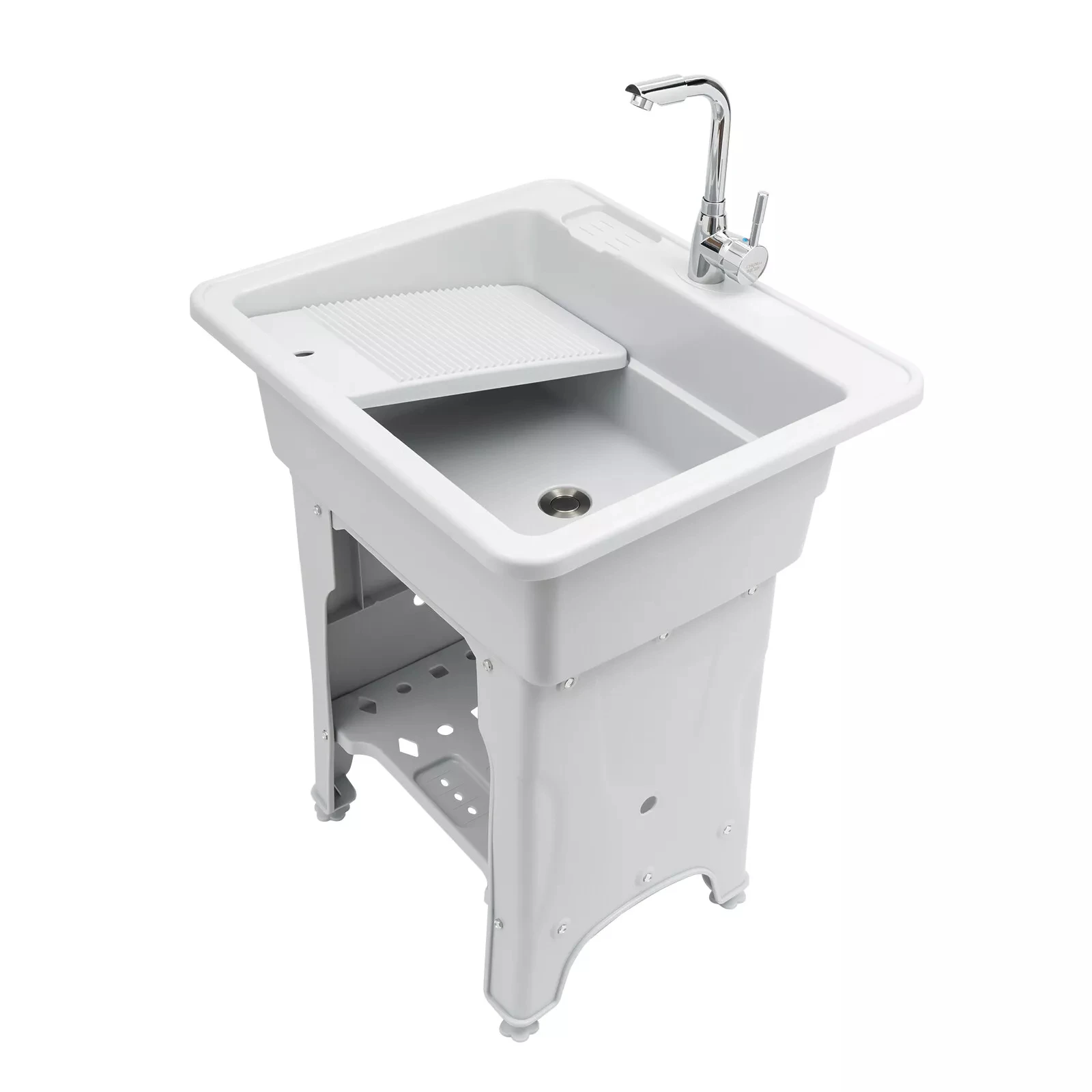 Utility Sink Laundry Tub with Faucet - Perfect for Laundry Room, Garage, Basement or Shop