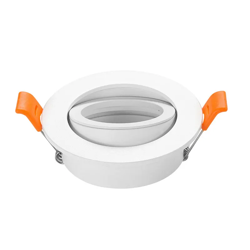 LED Recessed Downlight Frame GU10 MR16 Housing Round Surfaced Mounted Silver Aluminum GU10 MR16 Lamp Holder Spot Light Fixture