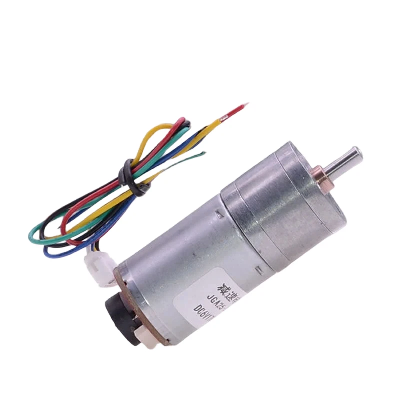 JGA25-370 Encoder-equipped Geared DC Motor, 6V High Torque, DC Gear Motor Speed: 12RPM/16RPM/26RPM/35RPM/60RPM
