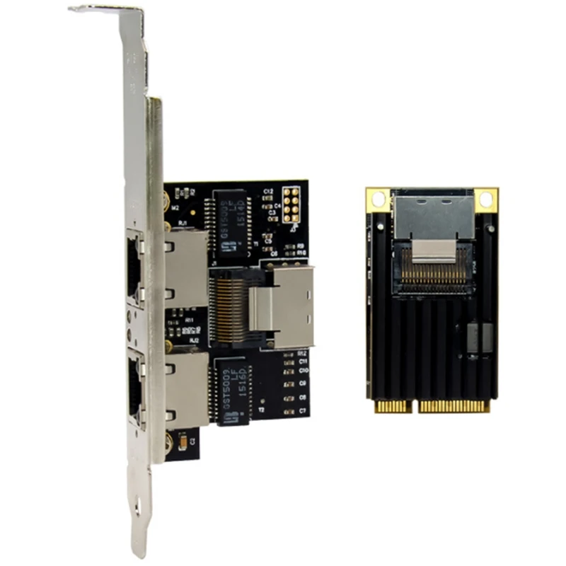 Mini PCI-E Dual Port 2 x RJ45 Ethernet 10/100/1000Mbps Gigabit LAN Card Network Interface Controller Card