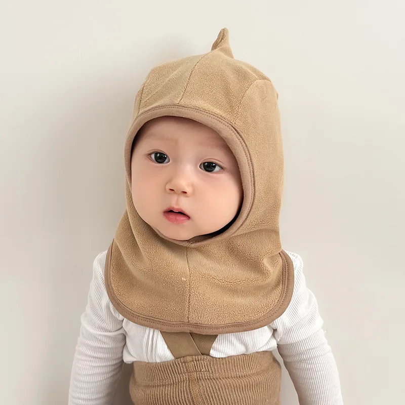 

Winter Baby Dinosaur Hoodie Neck Hat Warm Shawl Cute Toddler Plush Headgear Bonnet 6-36M Kids Ear Protection One Piece Scarf Cap