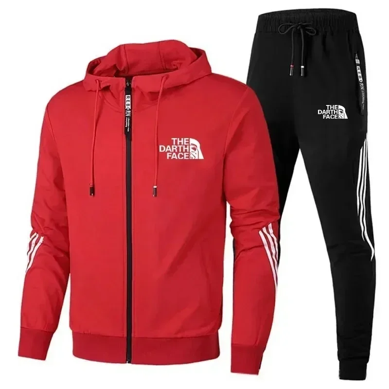 Chándal para hombre, conjunto de 2 piezas, chaqueta y pantalones informales con cremallera, ropa deportiva Harajuku, sudadera deportiva, primavera y otoño, 2025