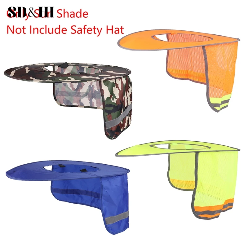 Summer Sun Shade Safety Hard Hat Neck Shield Helmets Reflective Hat Brim Reflective Cap Cover for Construction Workers