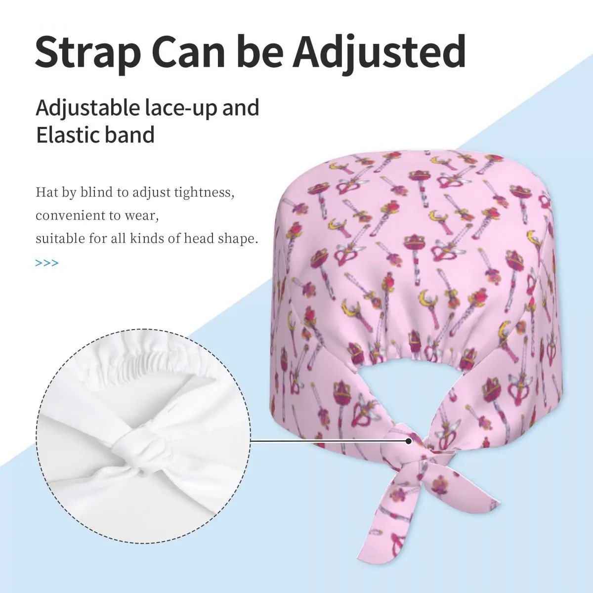 مخصص مانغا S-البحارة M-قمر الموظفين الطبيين الدعك قبعة للجنسين موضة طبيب التمريض قبعة جراحية فرك قبعات