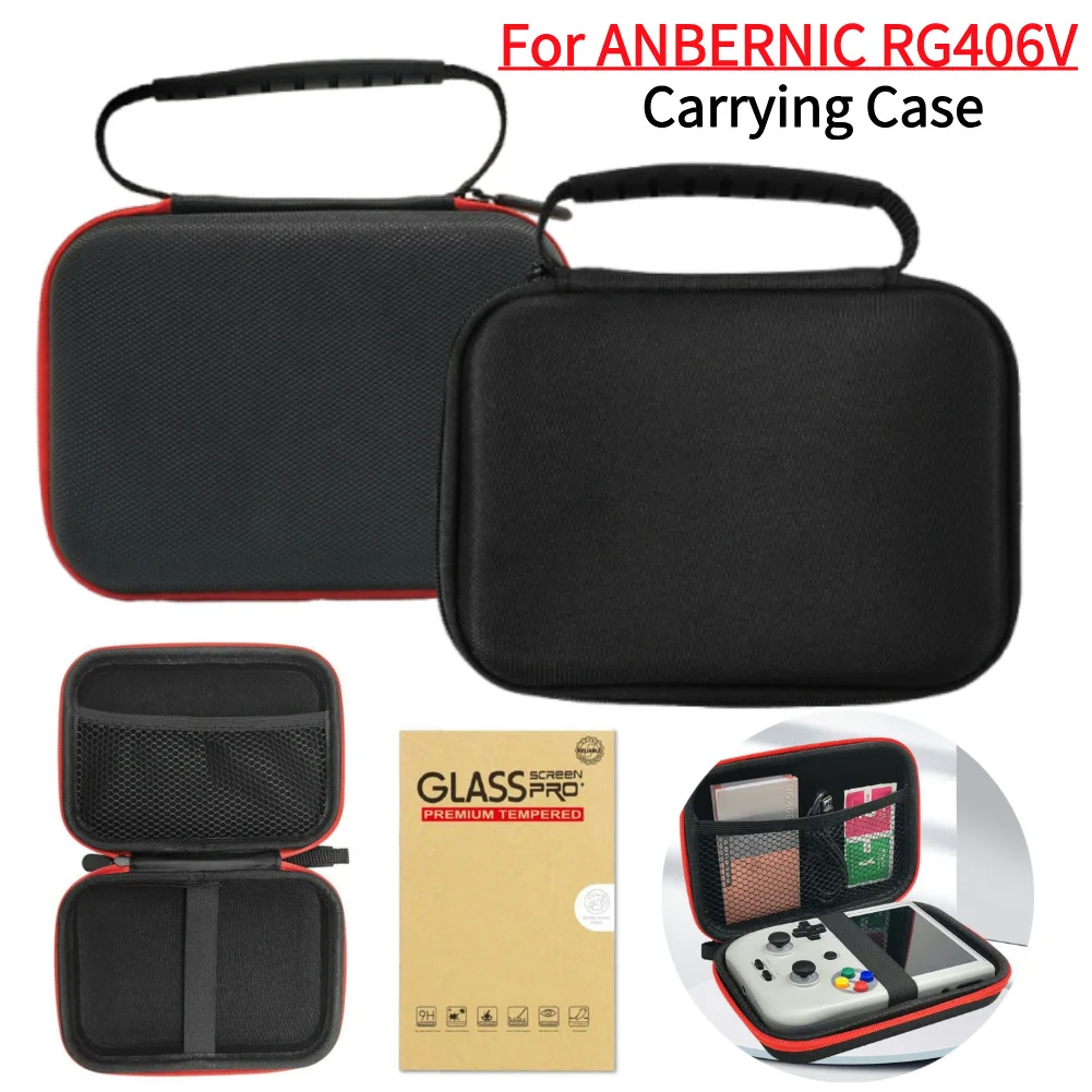 For ANBERNIC RG406V Carrying Case Shockproof Portable Organizer Bag Anti-scratch Handheld Game Console Case Bag with Mesh Bag