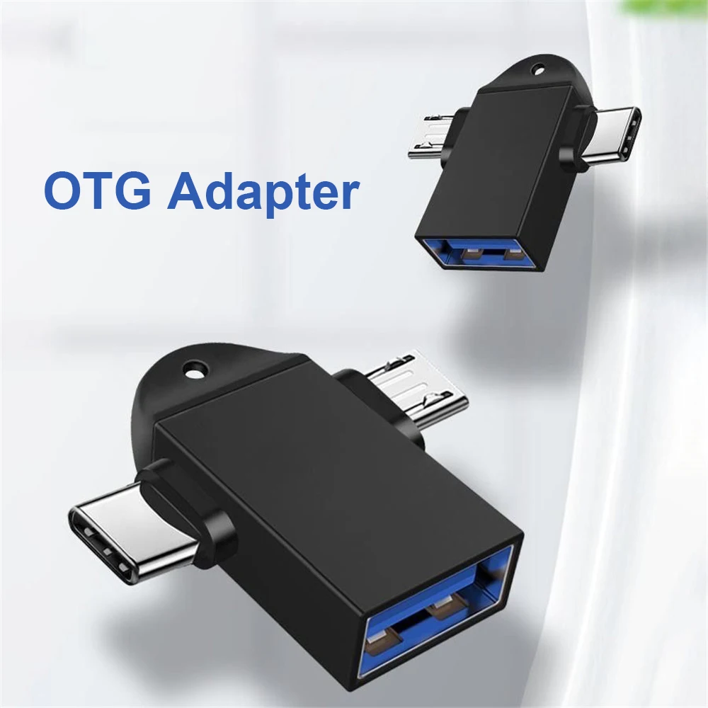 Адаптер OTG Type C 2in1 USB-мама на Micro USB C Type C Мужской адаптер Устройство чтения флэш-накопителей мобильного телефона USB-кабель-конвертер