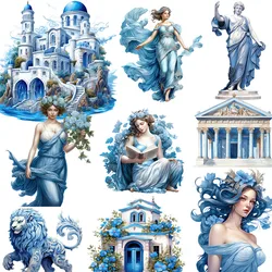 Blue Greek Athena Stickers Crafts And Scrapbooking stickers kids toys book Decorative sticker DIY Stationery