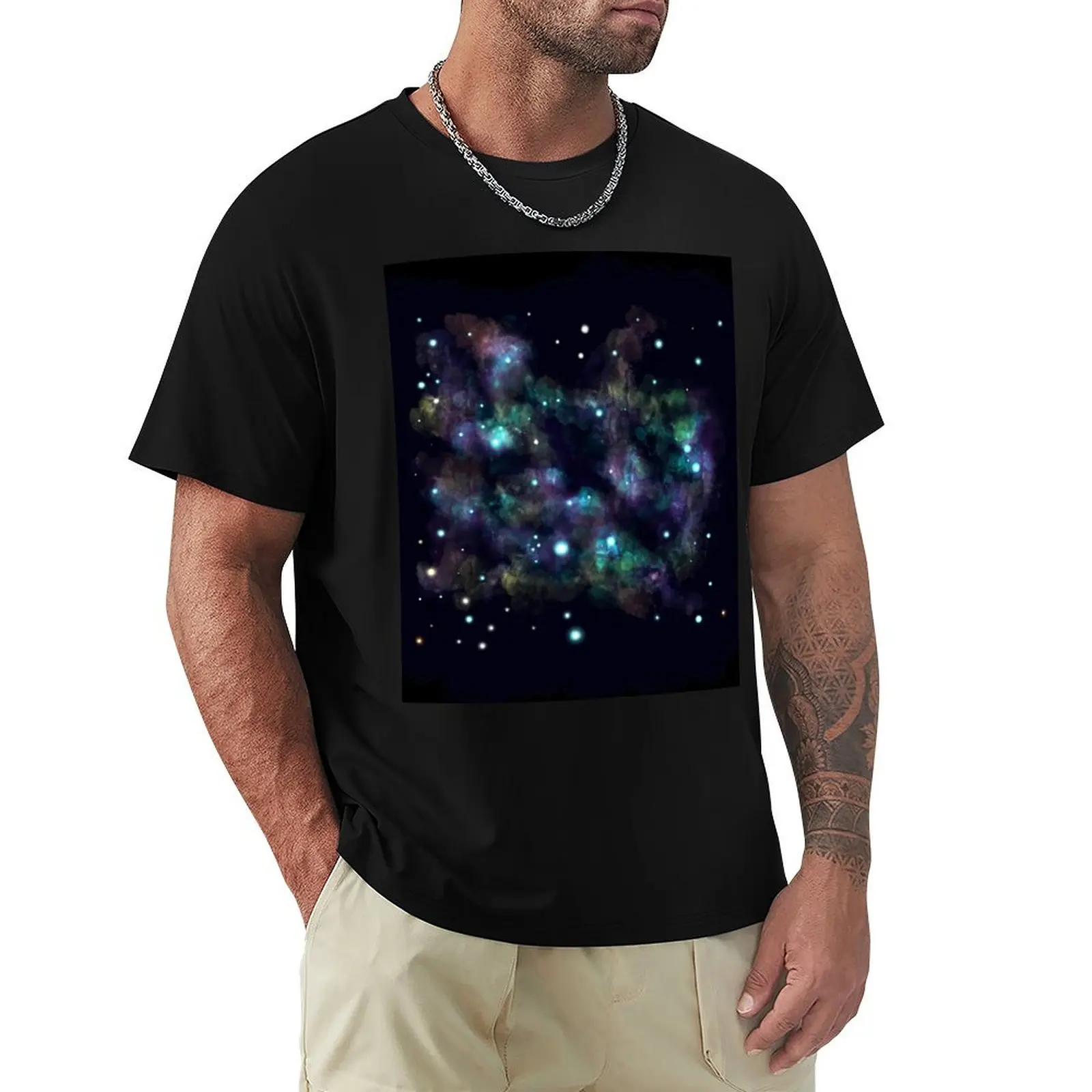 Shimmering Nebula T-Shirt Light Athletic Short Sleeve Tee Shirt