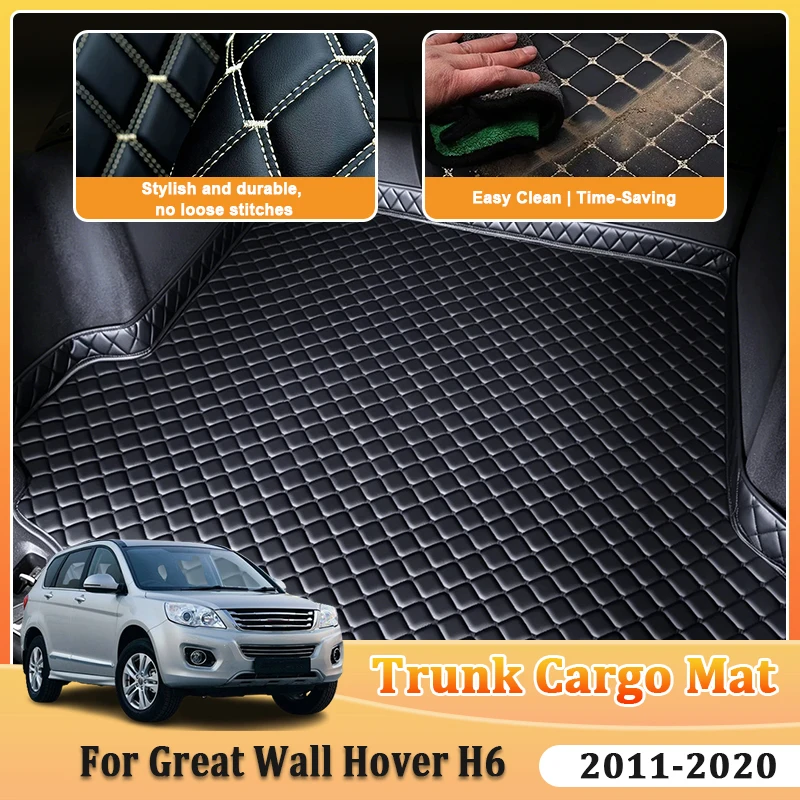 Car Trunk Mat For Great Wall Hover H6 Accessories MK1 2011-2020 Cargo Boot Carpet Anti-Slip Storage Pad Leather Liner Auto Parts