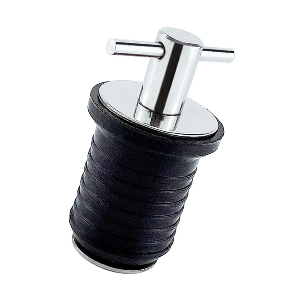 Marine Rubber Drain Plug Stainless Steel T-Handle Boat Drain Plug Boat Bilge Transom Seawall Bait Well Marine Boat Accessories