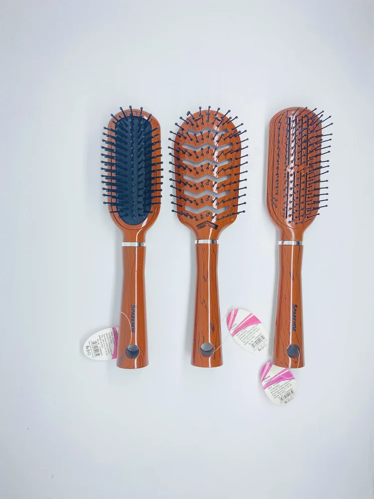 Wood 3'lü Hair Brush Comb Set