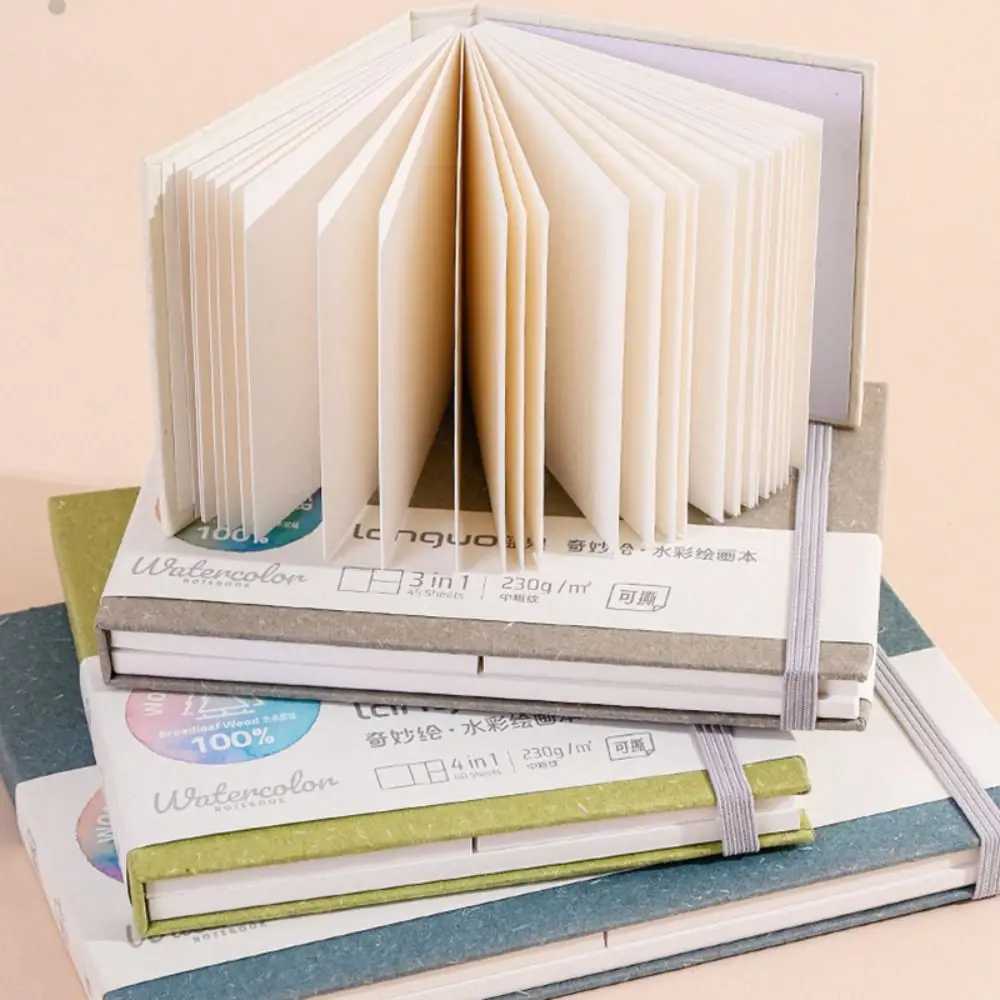 المهنية المسيل للدموع المائية ورقة كتاب المحمولة صفحات داخلية فارغة الفن اللوحة كتاب 3 في 1 كراسة الرسم الطلاب #4