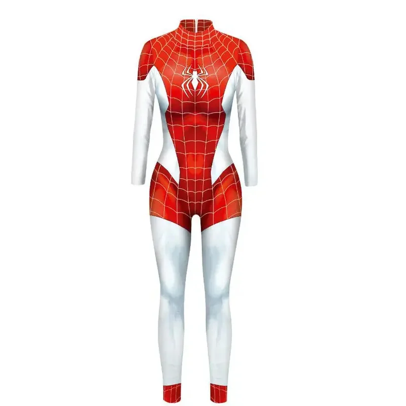 Spiderman Cosplay Spider Girl Sexy Zentai Woman Jumpsuit Super Hero Venom Costume Bodysuit Fancy Outfit Carnival Party Dress#1#W