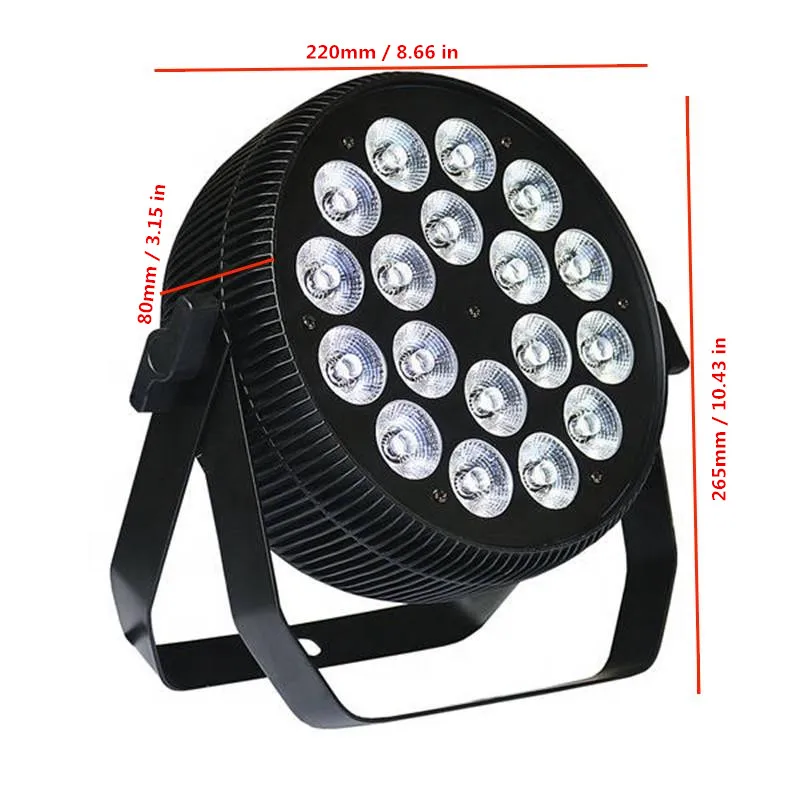 LED Par Light 18x10W RGBW 4 in 1 DMX Wall Wash Lamp DJ Disco Party Stage Light Effect For Dance Bar Holiday Wedding Decorate