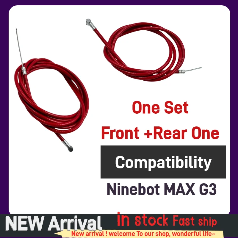 Vorderes und hinteres Bremskabel, rotes Rohr für Segwey Ninebots MAX G3 Elektroroller, Kickscooter, Bremskabel, Ersatzteile