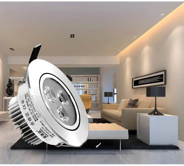 Srebrny Ultra gorgeous led typu downlight wpuszczana szafka ścienna AC220V 220V 3W wpuszczane led Spot dekoracja świetlna lampa sufitowa strona