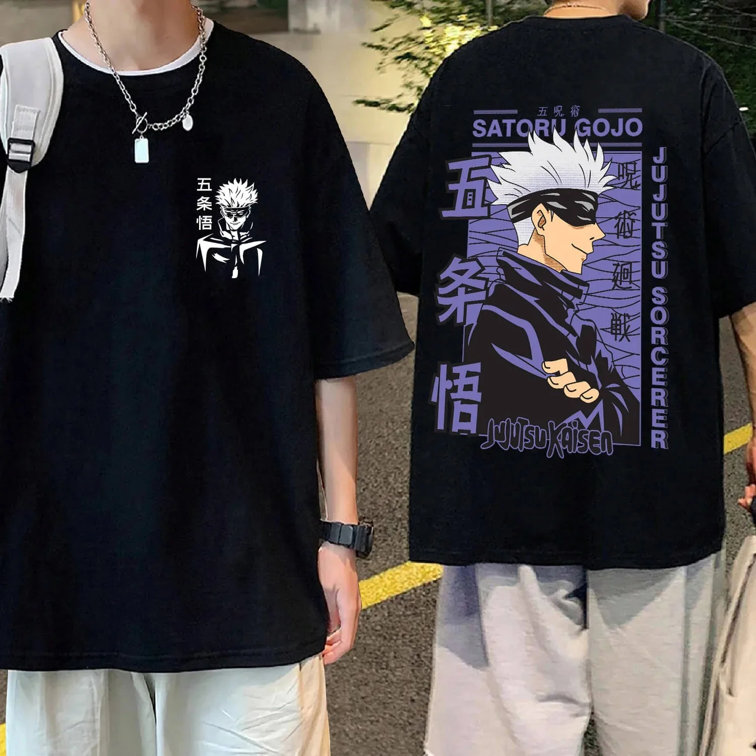 

2026 Summer Anime Jujutsu Kaisen SATORU GOJO Printed Loose Short-sleeved Cotton Children's T-shirt Tide Pure Cotton Unisex Y2k