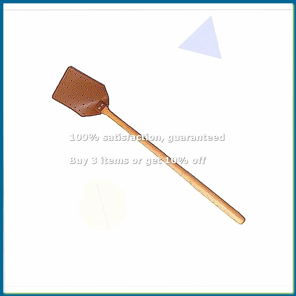 PU Leather Fly Swatter Heavy Duty Manual Fly Swatter with Wood Handle, Leather Fly Swatter for Indoor and Outdoor-A27I