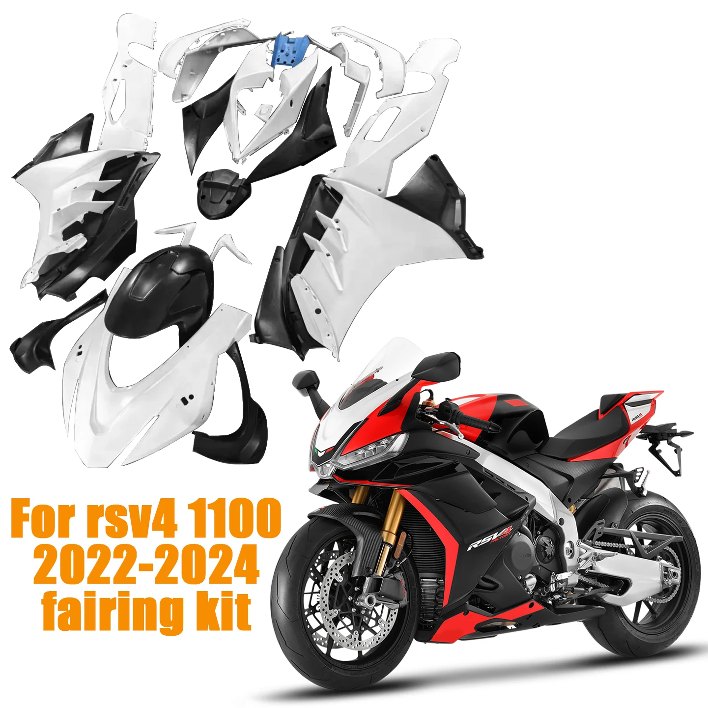 

Для Aprilia RSV4 1100 2022-2024 комплект обтекателя, полный комплект панели кузова, сменные чехлы для кузова мотоцикла