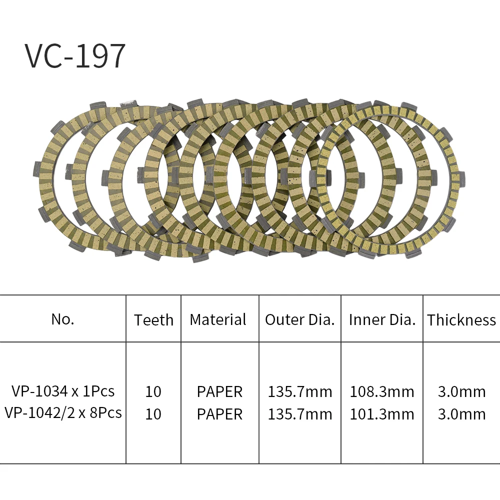 For Honda CBR600SE 1998 CBR600SJR 1996 VFR700F Interceptor 1986 Motorcycle Clutch Friction Plates 9PCS Paper Based Kits