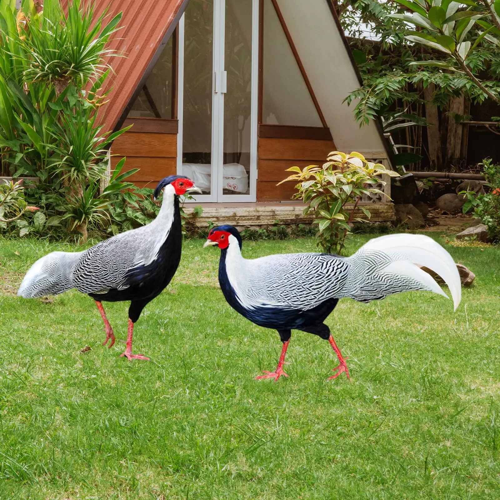 

2x Chicken Animal Statue Stakes Floor Decoration Figurines Garden Decorations for Backyard Home Yard Decor Outdoor Chicken Decor