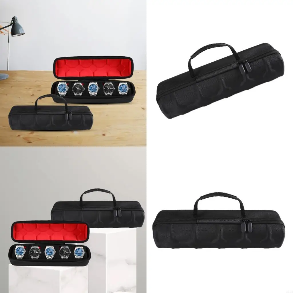 Portable 5 Slot Watch Storage Pouches Waterproof Travel Carrying Case Bag With Soft Lining for Smartwatch Wristwatch Box