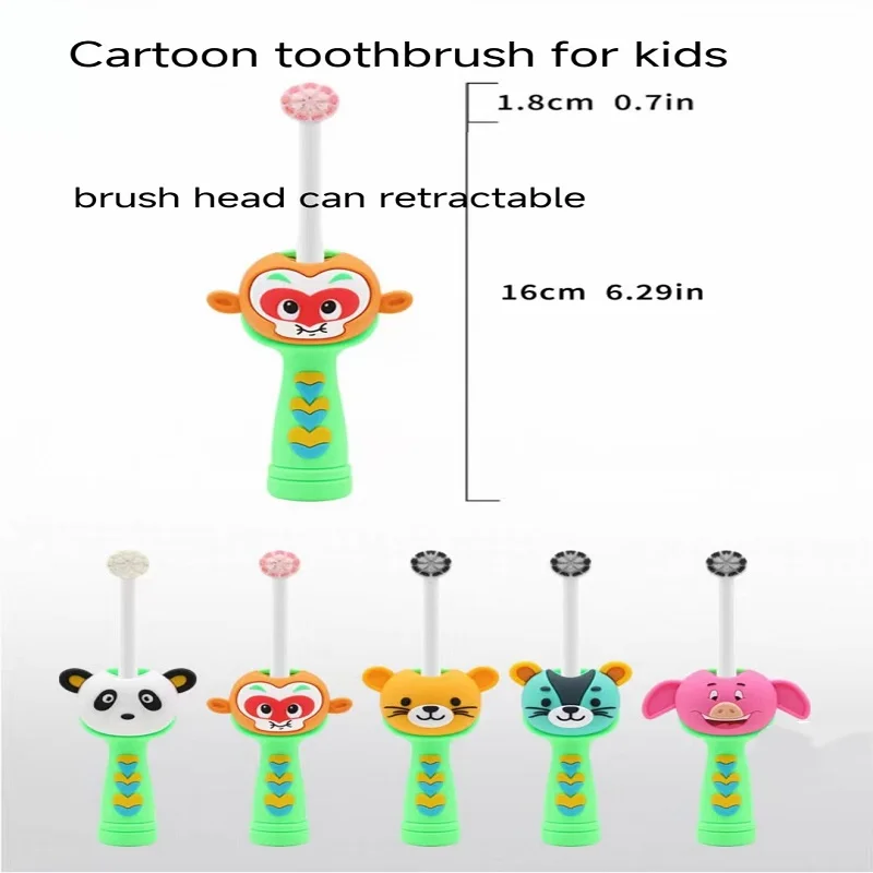 Retractable Cartoon Children's Toothbrush Travel Portable Carry Toothbrush 3-6 Years Old Soft Bristle Guard Teeth Toothbrush