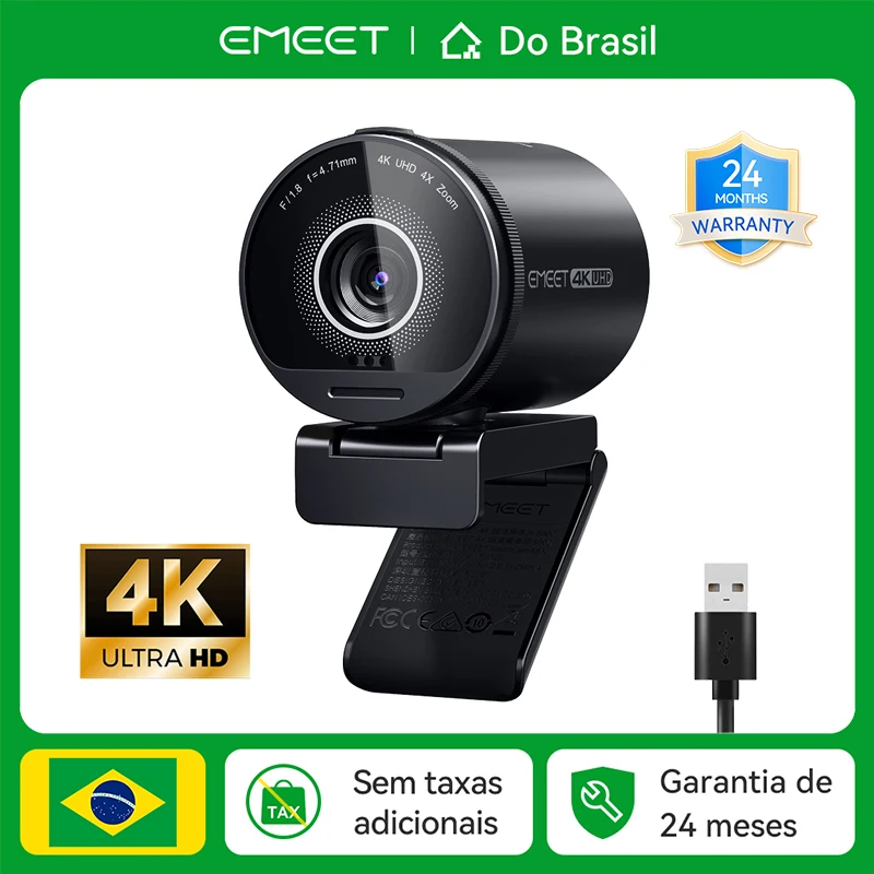 Câmera Web 4K UHD com sensor Sony de 1/2” e microfones duplos com cancelamento de ruído-EMEET S800: Qualidade de imagem e áudio