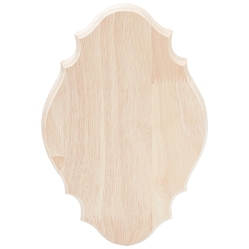 1pc Undyed Wood Basement for Furniture Fixing Oval Antique White 222x150x18mm