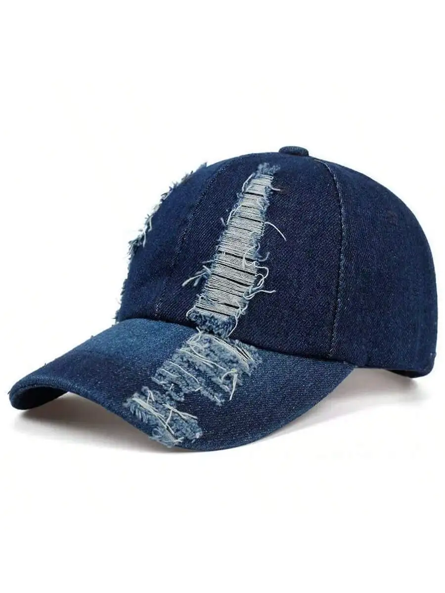 

Ripped Denim Baseball Cap For Adults Casual Outdoor Travel Sun Hat