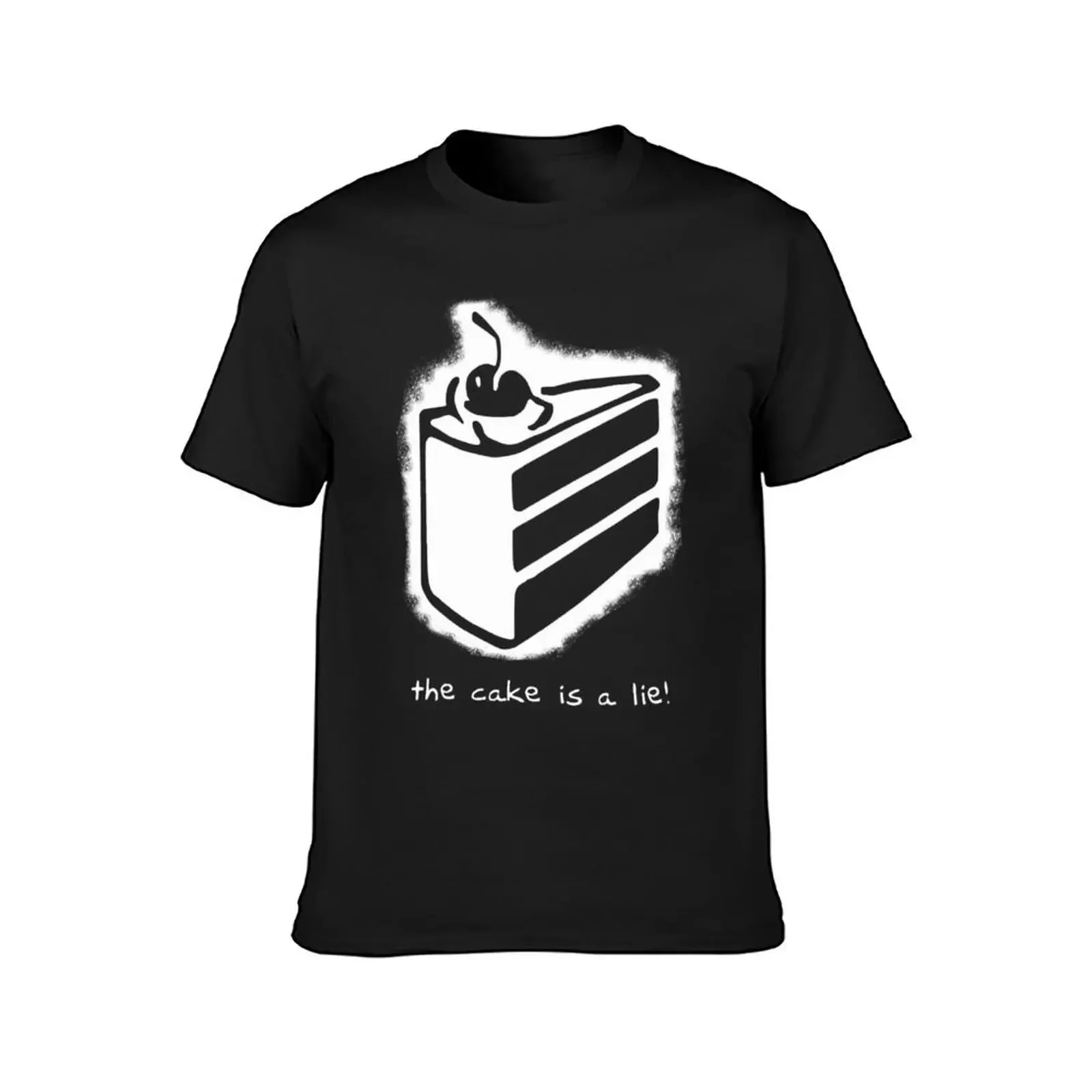 the cake is a lie! T-Shirt oversized t shirt quick drying kawaii clothes Men's cotton t-shirt