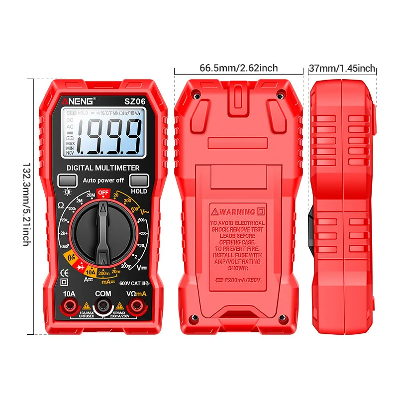 ANENG Counts Multimeter Smart Manual Range Meter NCV AC DC Ohm Hz Smart Manual Range Digital Multimetro Tester Tools