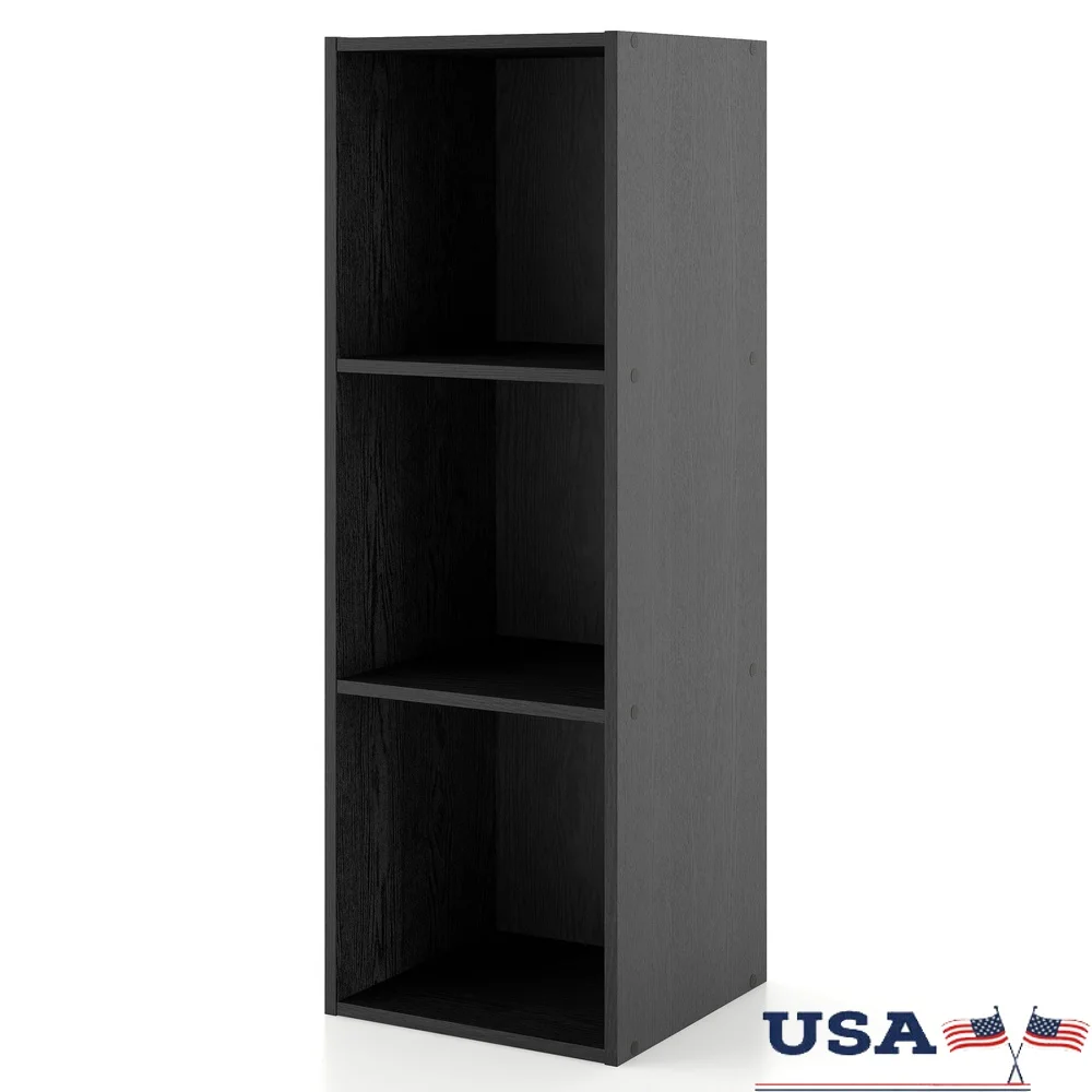 

Stackable Cube Storage Shelves Modern Bookcase Home Office Living Room Easy Assembly Durable Engineered Wood 3-Cube Organizer