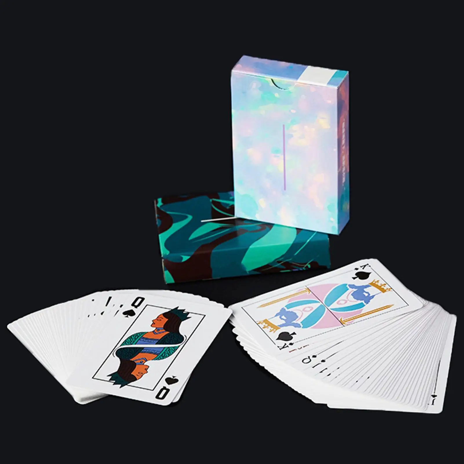 54 قطعة أوراق اللعب ألعاب الورق العائلية لعبة الطاولة بطاقات ليلية الفن بطاقات للعب لعبة ببطاقات ورقية لعب للمراهقين الاطفال البالغين