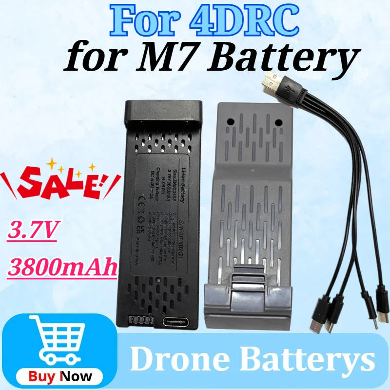 

3.7V 3800mAh for 4DRC for M7 Battery New Large LCD Screen Remote Control Drone 4D HD Professional Aerial Photography RC Airplane