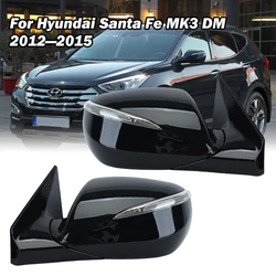 6 Wire Side Rearview Mirror Assembly For Hyundai Santa Fe MK3 DM 2012-2015 With Heated Black Door Side Mirror Car Accessories