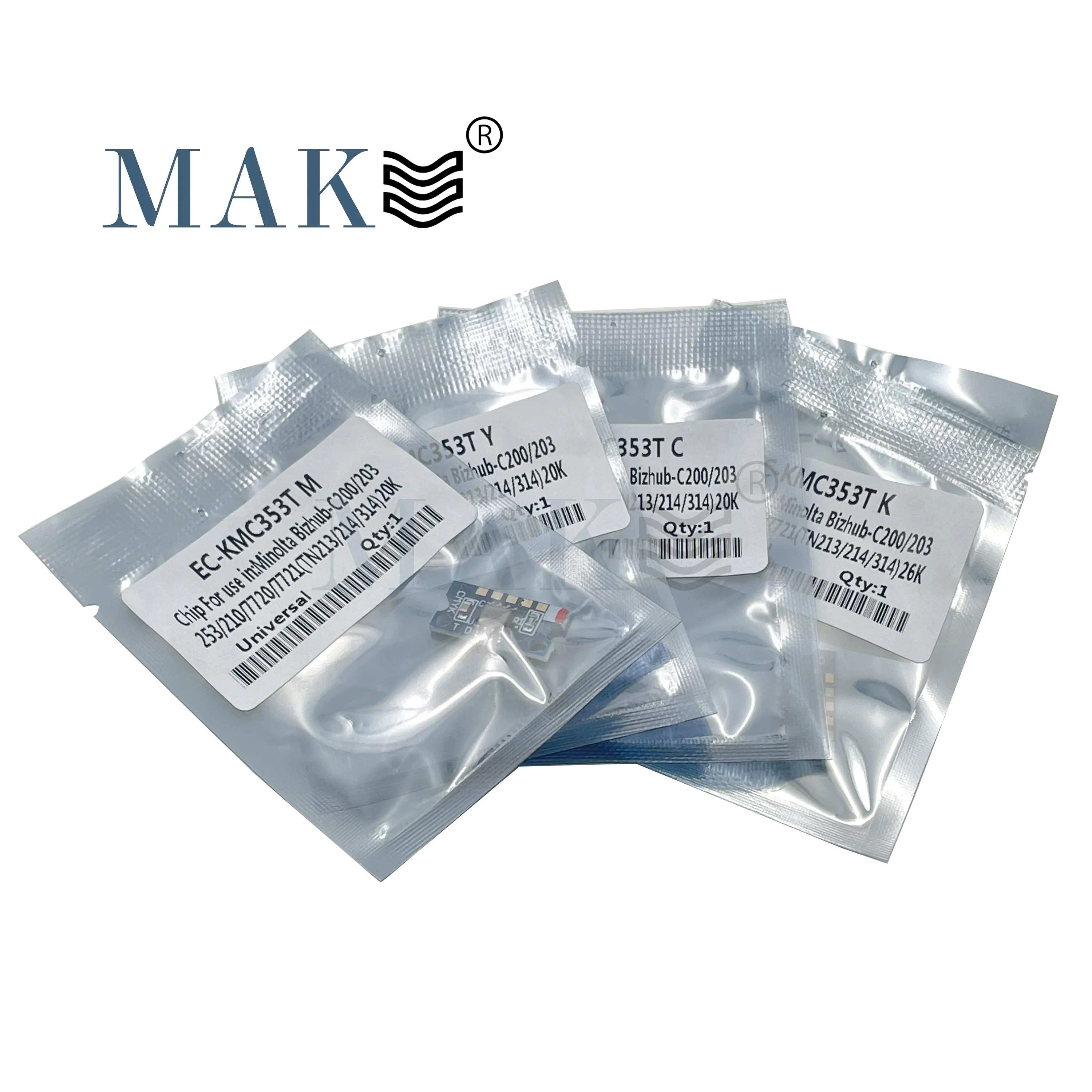 Chip de tóner 10X para Konica Minolta C200 C210 C203 C253 C353 C7720 C7721 pieza de copiadora