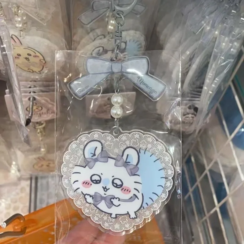 

Anime Chiikawa Hachiware Momonga New Acrylic Keychain with Bow and Lace Cartoon Kawaii Lovely Bag Charm Accessory 2026 New Cute