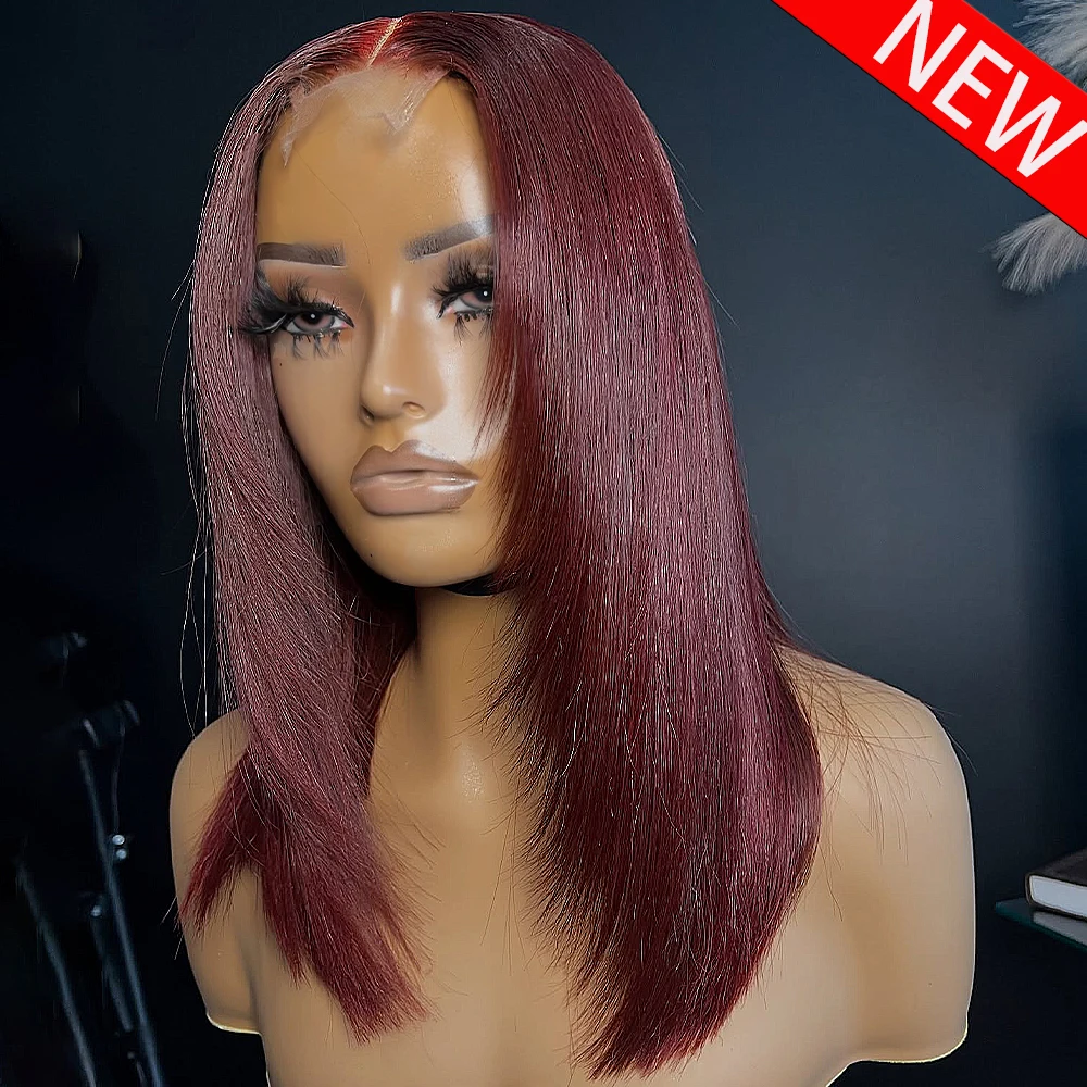 # 99J Bordo Katlı Düz Yapıştır - Hd Lace Frontal Wig Human Hair Pre Plucked incelemesi ve fiyatı