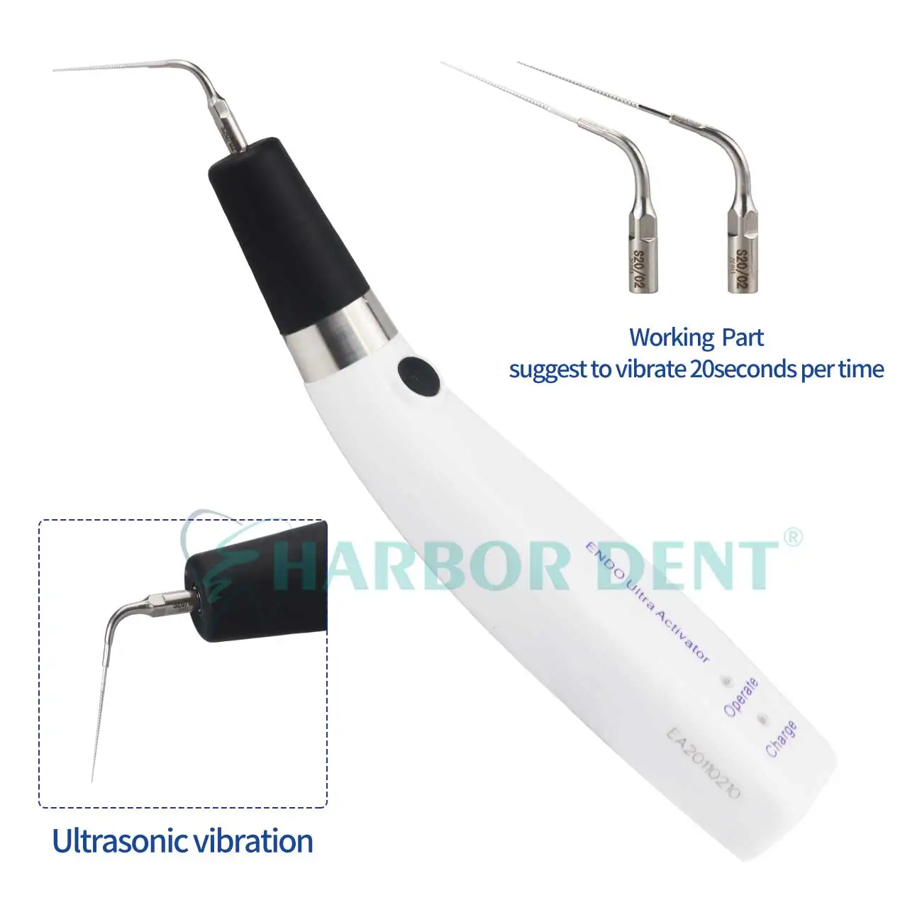 

Dental Ultrasonic LED Endo Activator Cordless Light Files Irrigator Working Needle Tips for Root Canal Clean Treatment
