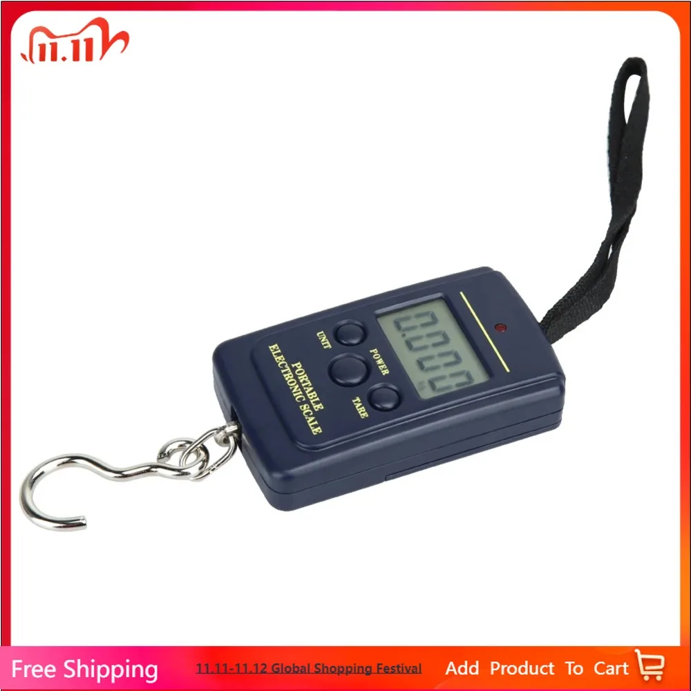 

Mini Digital Scale 40kg X 10g for Fishing Luggage Travel Hanging Electronic Hook Scale Kitchen Weighting Tool Steelyard