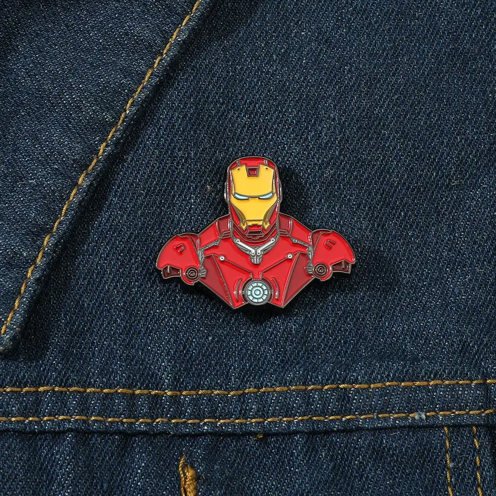 Disney Superhero Iron Man Moon Knight Scarlet Witch Loki Badge Metal Enamel Lapel Pins For Backpack Button Brooches