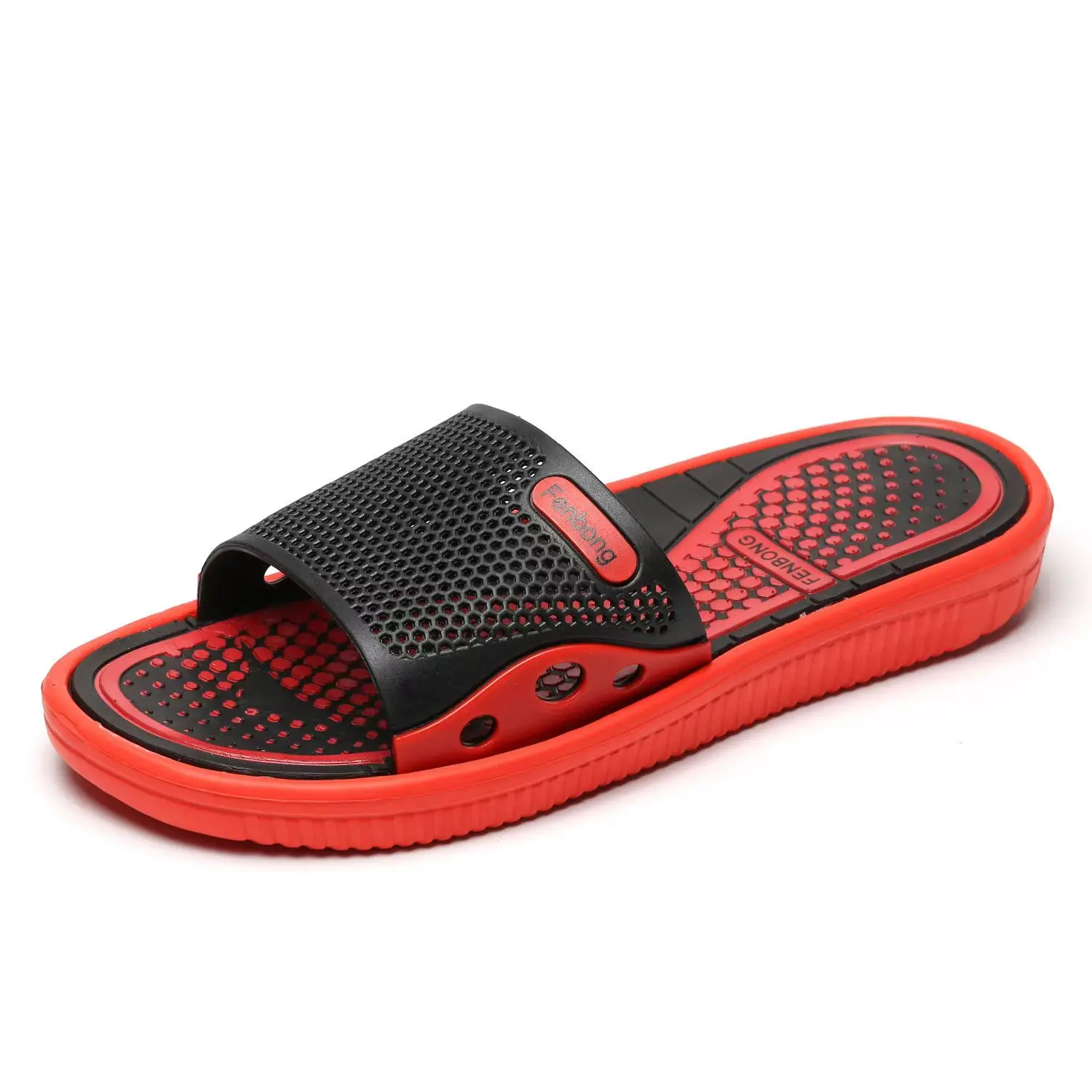 Man's Summer New One Word Hollow Slippers Soft Sole No Slip Anti Odor Home Slipper Outdoor Beach Slipper Bathroom Slippers