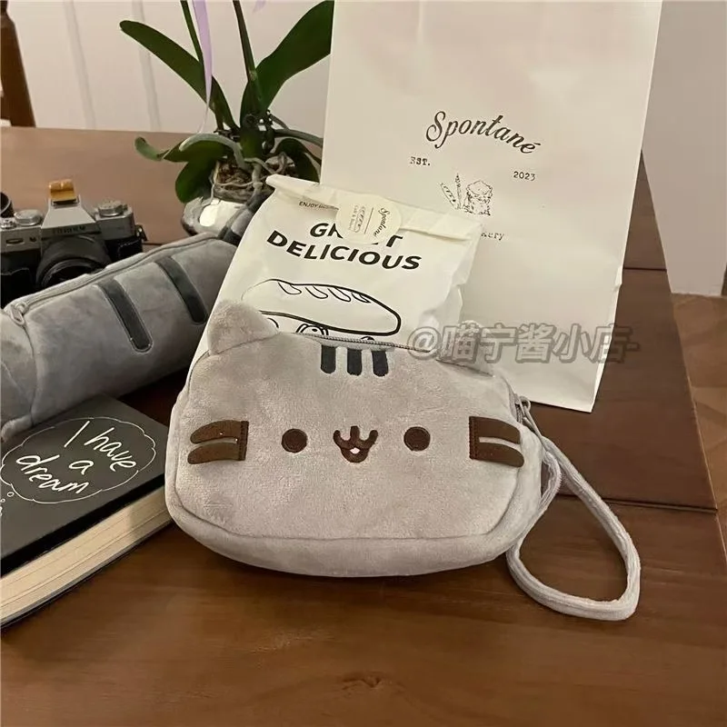 Pusheen Pencil Case Cartoon Fat Cat Large Capacity Cosmetic Pouch Student Stationery Bag Portable Travel Storage Bag Gift Kawaii