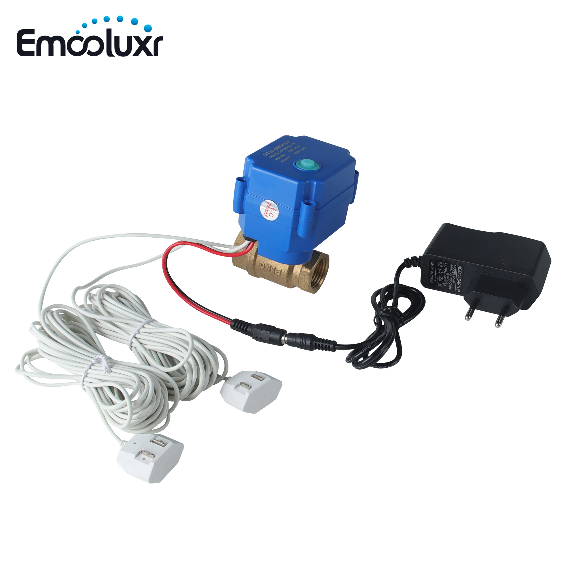 

Leak Detection Valve System DN15 DN20 DN25 Auto Shut Off Valve Alarm with 2pcs Water Detecting Cable