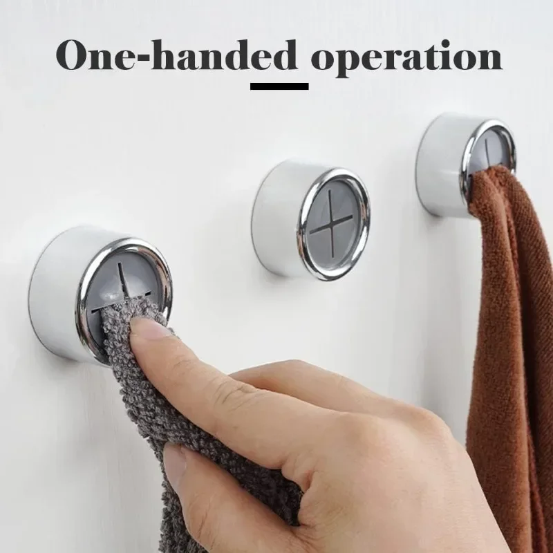 1/4PCS Punch Free Towel Plug Holder Kitchen Dishwashing Cloth Hook Bathroom Towels Storage Hook Wash Cloth Clip Wall Hanging